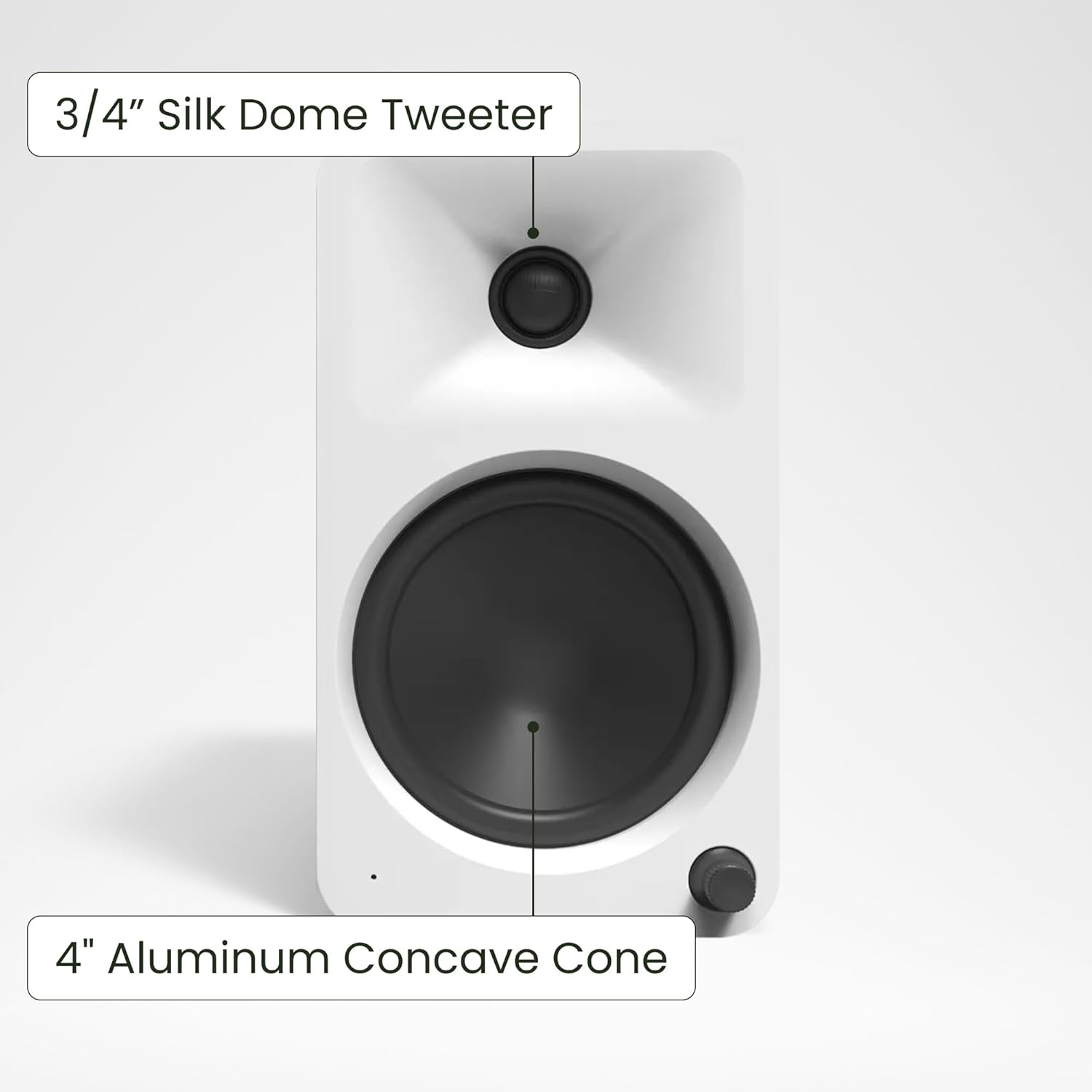 Kanto ORA4 140W Powered Reference Speakers with Bluetooth 5.0 and USB-C Input | 4” Woofers with Deep Bass Extension | Bi-Amplified | 80 Hz Automatic Crossover | Reference Quality Sound | Pair | White