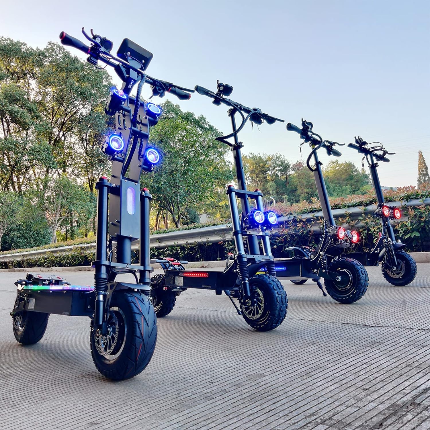 S3-11 Fast Scooter Electric for Adults with Seat Top Speed 50 mph Foldable Off-Road Pro E Scooter 6000W Dual Motor 11in Off Road Vacuum Tire 60V 33Ah Lithium Battery Max Range 55 Mile