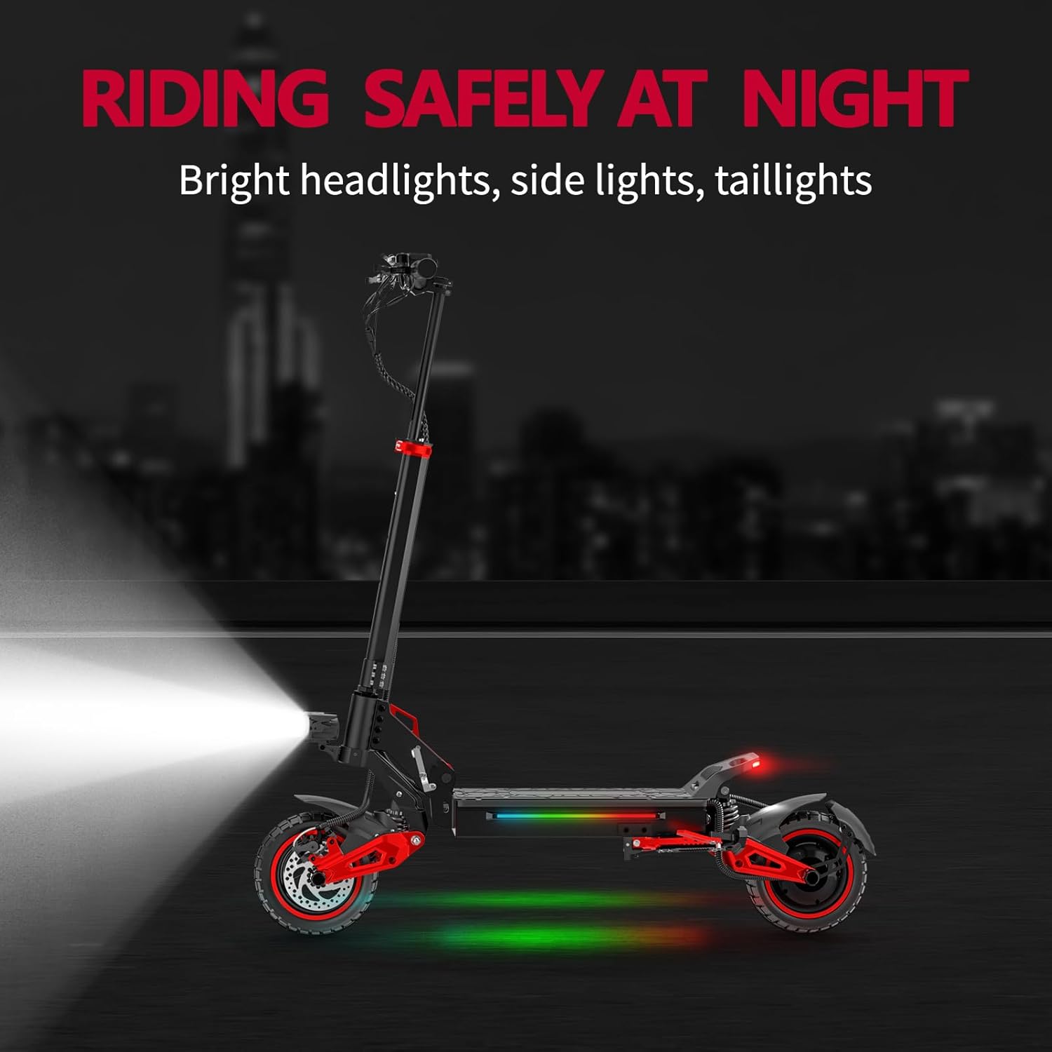 1600W Electric Scooter for Adults, 34mph Max Speed, 48V 18AH Battery, 10-inch tire, Double Suspension Hydraulic Shock Absorber, Ideal for Outdoor Adventure & Commuting