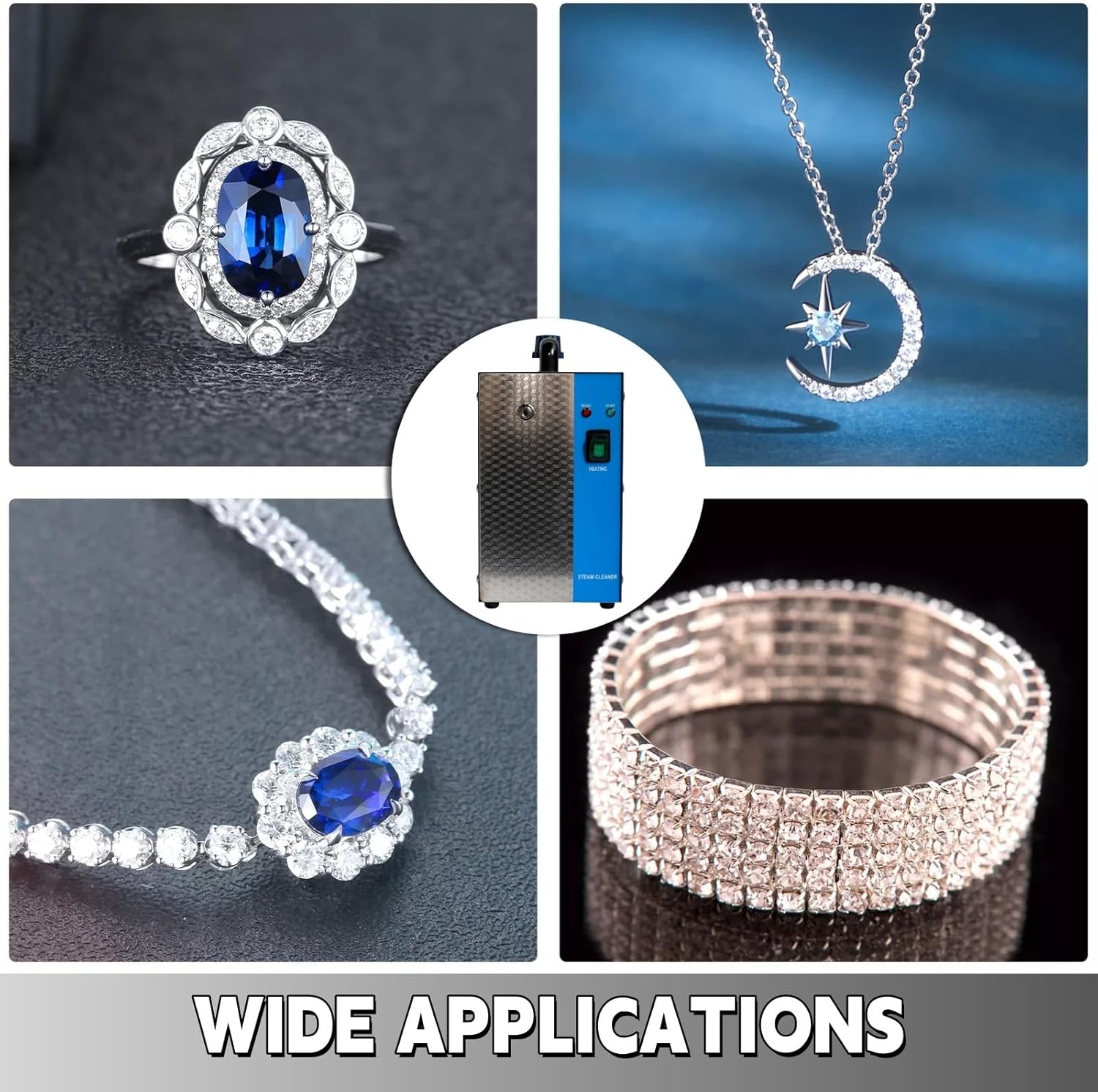 Jewelry Steam Cleaner, 2L Jewelry Steam Cleaning Machine, Gemstone Cleaner 110v/1300W Mustrod