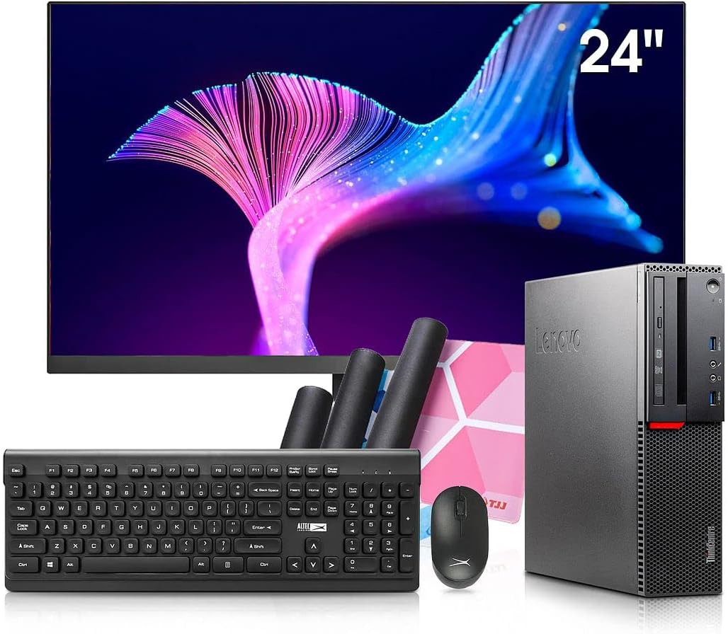 Lenovo Desktop Computer PC Monitor Bundle, Intel Core i5 6500 3.2GHz, 16GB DDR4 RAM, 256GB SSD + 2TB HDD, Built-in WiFi BT,DVD-RW,Wireless Keyboard Mouse,Windows 10 Pro (Renewed)