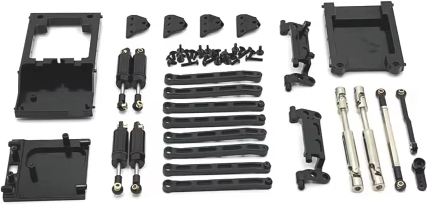 for MN 1/12 for MN168 for MN78 Metal Suspension Rod Kit RC Car Upgraded Parts Remote Control Car Replacement Accessories RC Car Parts(Black)