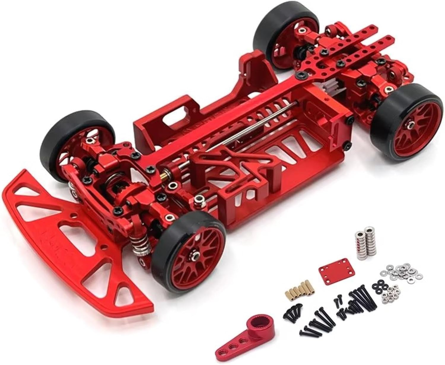 RC Models Spare Parts For WLtoys For KYOSHO For MINI-Q9 1/28 Metal Upgrade Multi Wheelbase Frame Remote Control Car Accessories(Red)