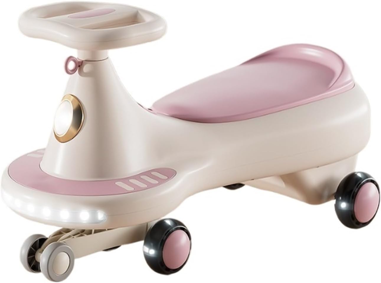 Wiggle Scooter Wiggle Car Boys and Girls Swing Car Silent Flashing Wheels Anti-Rollover Ride On Toy for Indoor Outdoor(Pink)