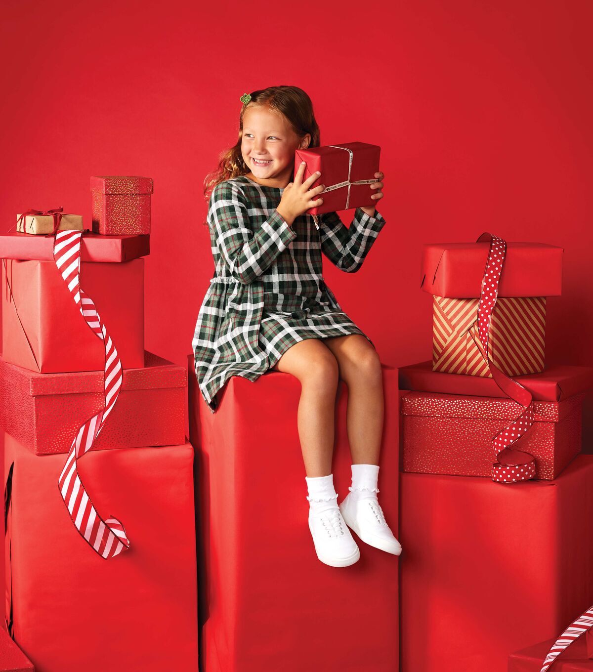 White & Green Plaid Super Snuggle Christmas Flannel Fabric