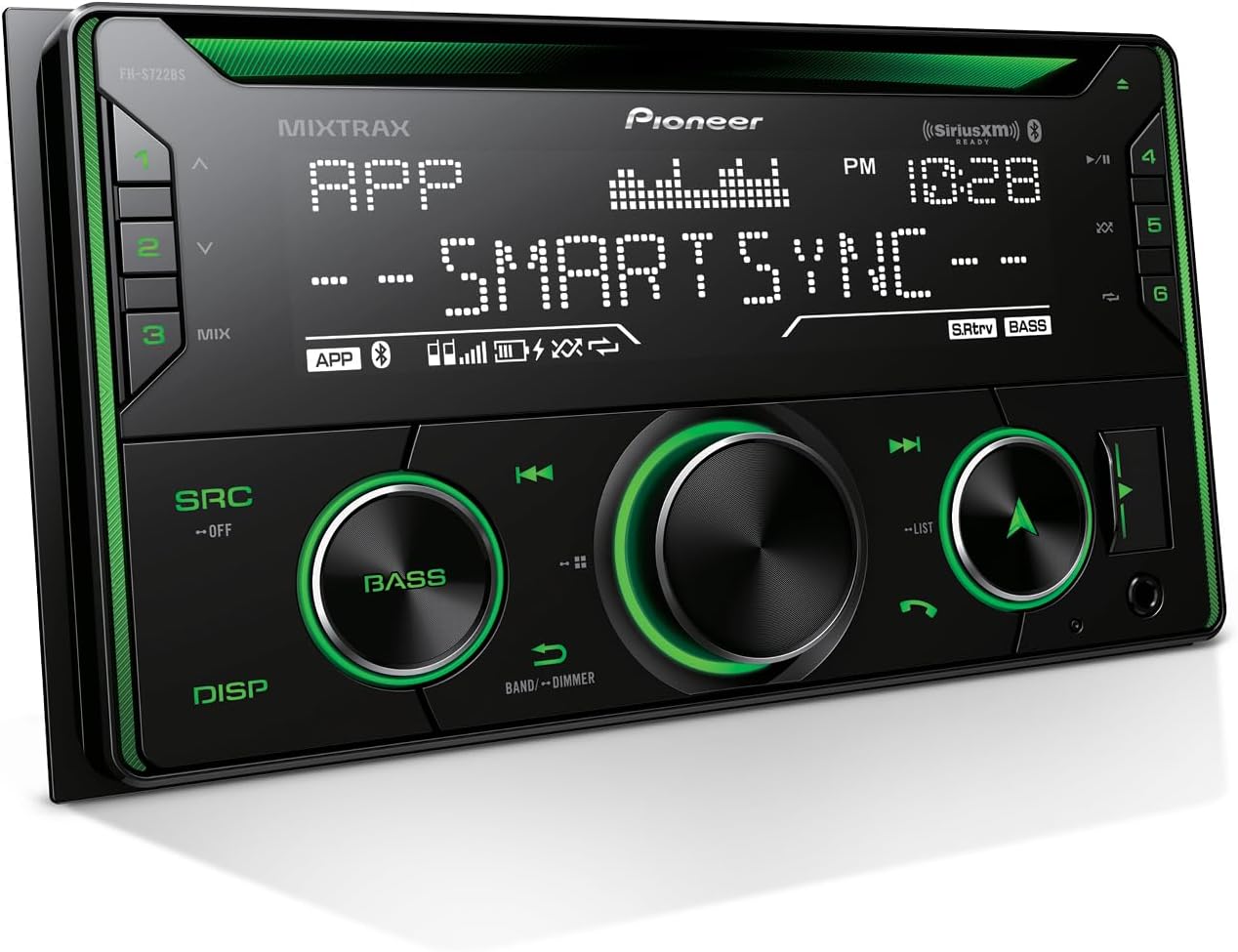 Pioneer FH-S722BS CD Receiver Bundle - Pioneer Smart Sync Bluetooth Car Stereo + Toyota Wiring Harness for 87-Up Power 4 Speaker