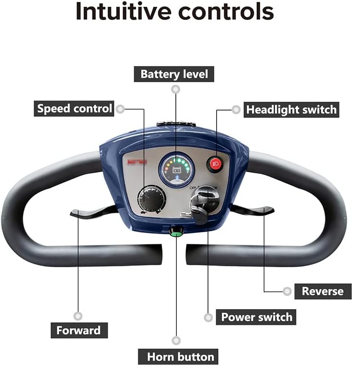 Mobility Scooters Seniors Outdoor Power Scooter Handicap Electric Scooters with 4 Wheel Lightweight Compact Motorized Scooter,Silver
