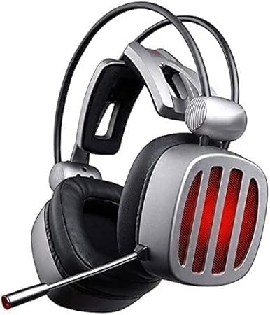 PC Gaming Headset with Microphone, Surround Sound, Soft Memory Earmuffs with LED Lighting Control and one-Button Mute Function