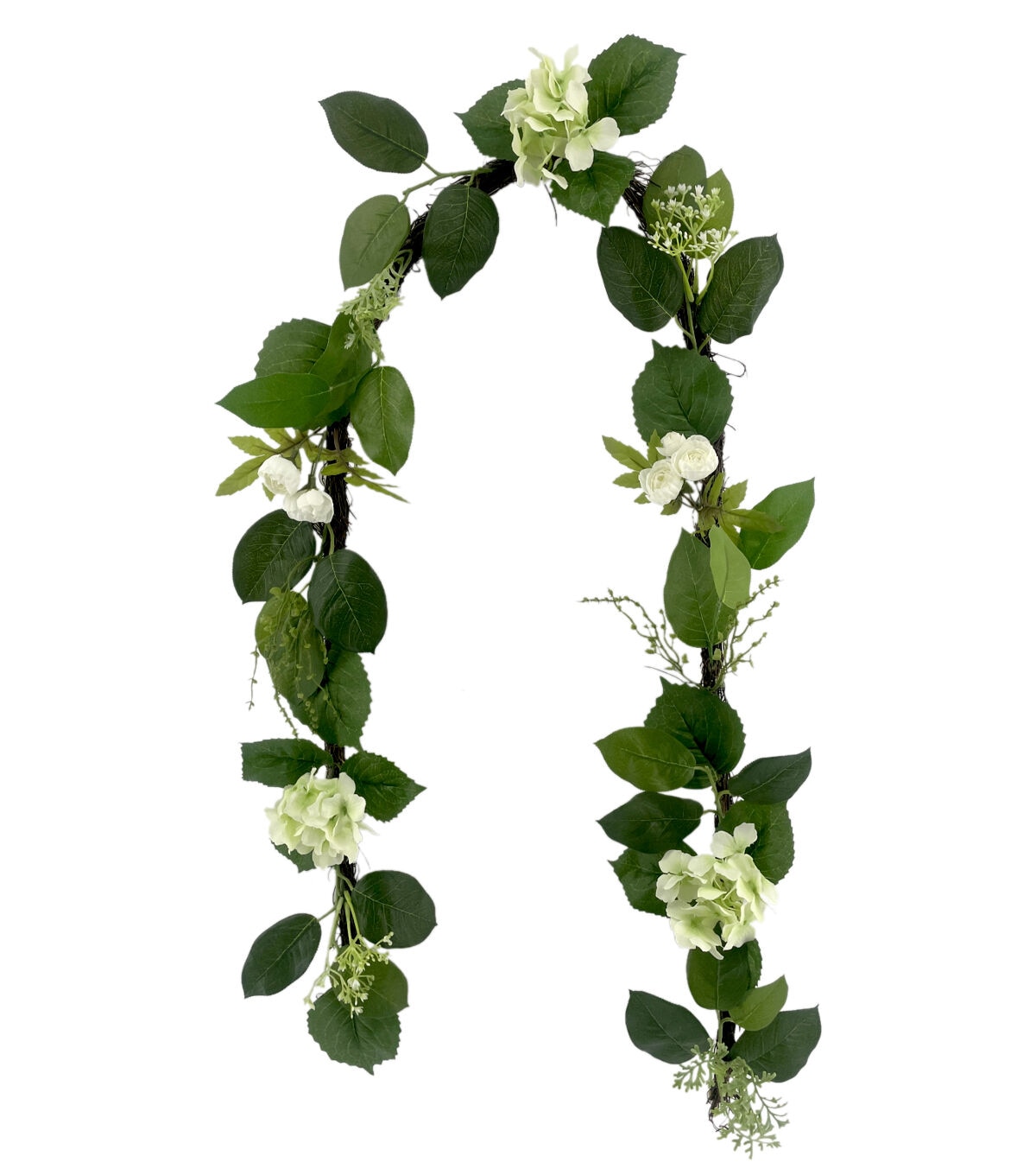72 Light Green Hydrangea & Leaf Garland by Bloom Room