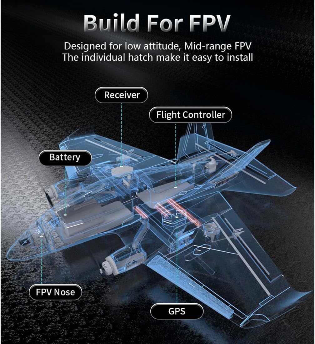 RC Fixed Wing Plane, Penguine 750mm Twin-Engine FPV Throw Launch Quick-Assembly Aircraft with RTH Long Range Platform and F405 Flight Controller, Easy to Fly for Adult Youth