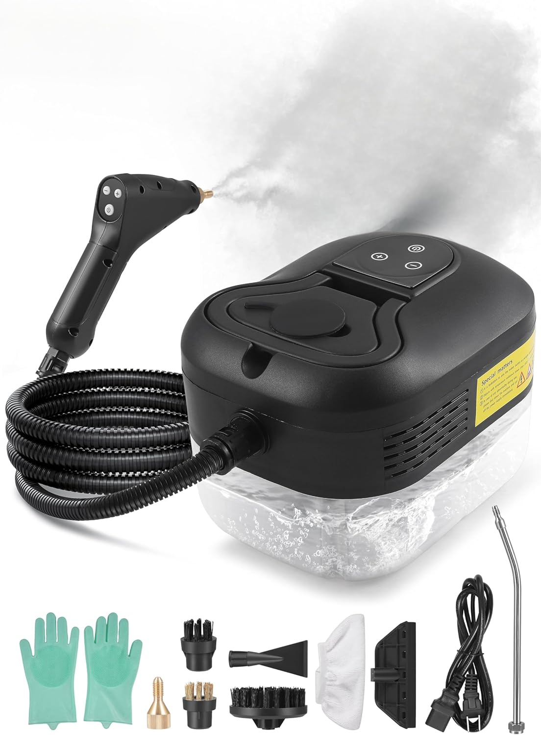 ALILYY Handheld Steam Cleaner for Home,Steamer for Cleaning,40oz Water Tank,Portable Steam Cleaner with 13 Accessories for Home Cleaning,Grease,Floor,Couch,Window,Car Seat,Tile,Grout,Black