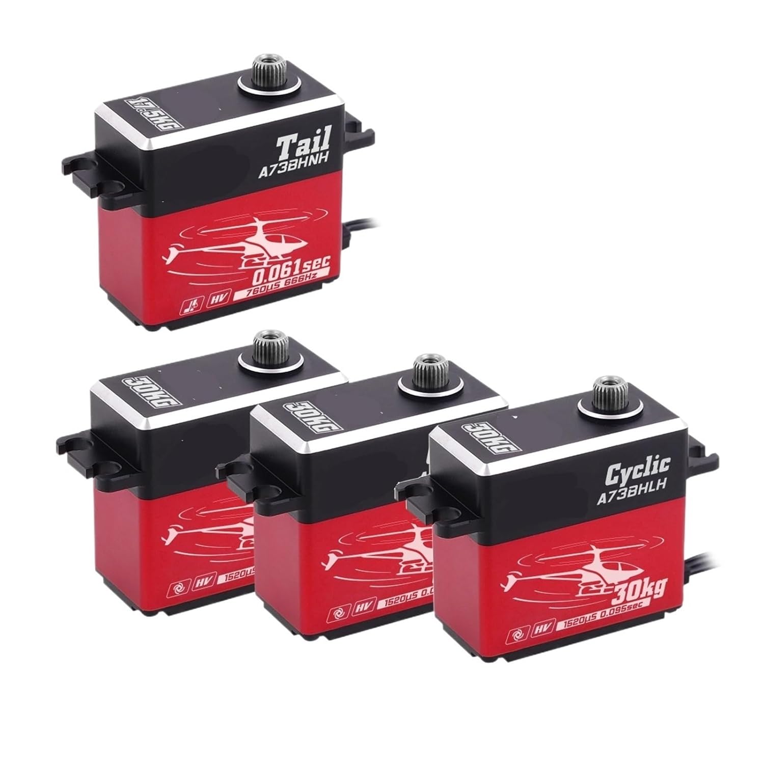 A73BHN-H Tail 17.5KG A73BHL-H Cycle 30KG HV high Torque brushless Digital Motor servo Suitable for 450-700 Class(Combo Set)