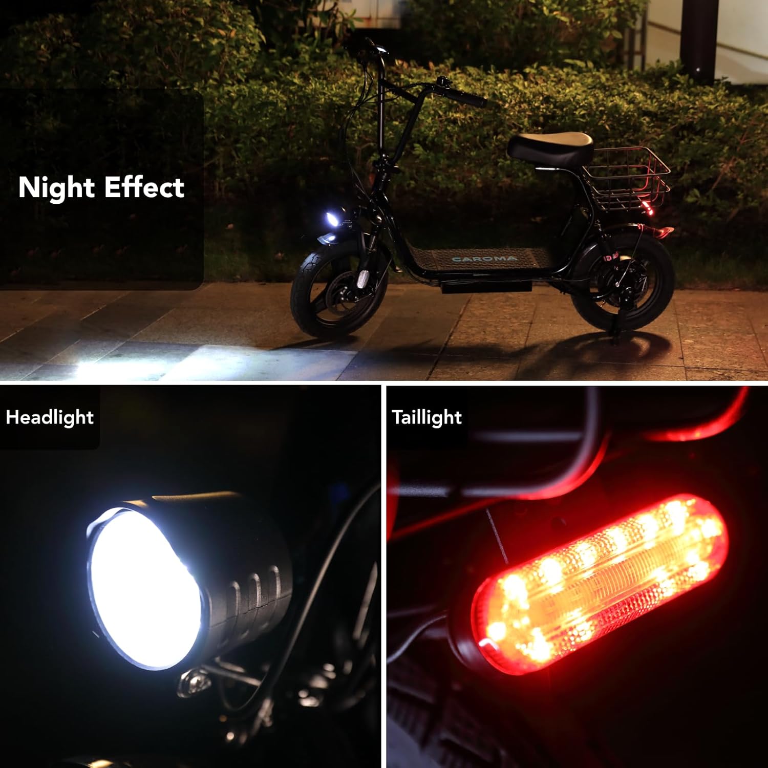 Caroma Electric Scooter for Adults with Seat, 800/1200W Motor, Max 30Miles Ranges&20Mph, 14