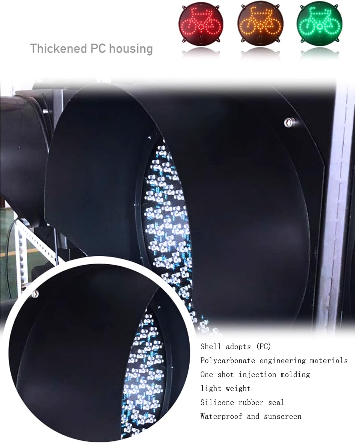 LED Red, Yellow and Green Bicycle Countdown Road Traffic Lights Non-Motor Vehicle Traffic Lights,Traffic Control Equipment (Unit Countdown)