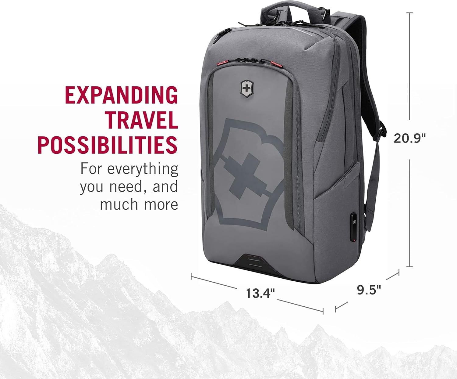 Victorinox Touring 2.0 Traveler Backpack - Durable, Modern Computer Backpack - Includes Waterproof Pouch - Holds Travel Accessories - 33 Liters, Light Gray