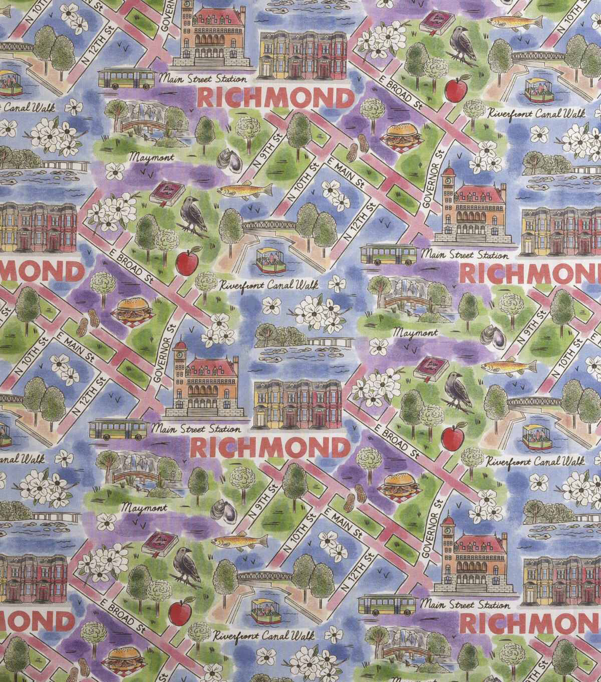 Richmond Virginia City Pride Cotton Fabric
