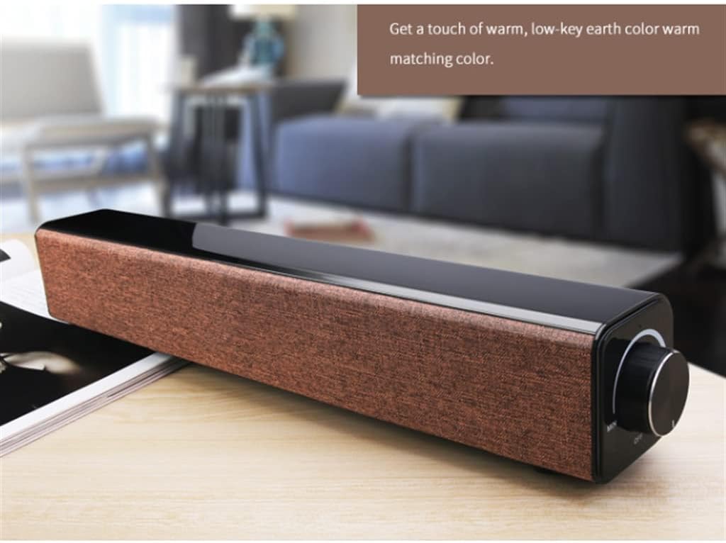 Speaker 20W Boombox Soundbar tv subwoofer Portable Bookshelf Speakers Column Loudspeaker Aux for Computer(Gray)