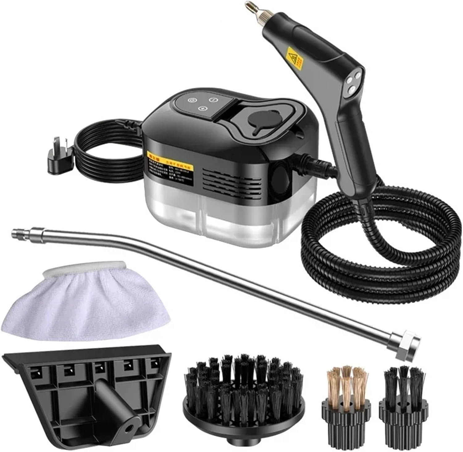 Portable Handheld Steam Cleaner 110V/220V Multifunctional High Temperature Steam Cleaning Compatible With Air Conditioner Kitchen Hood(M3 bright black,110 V)