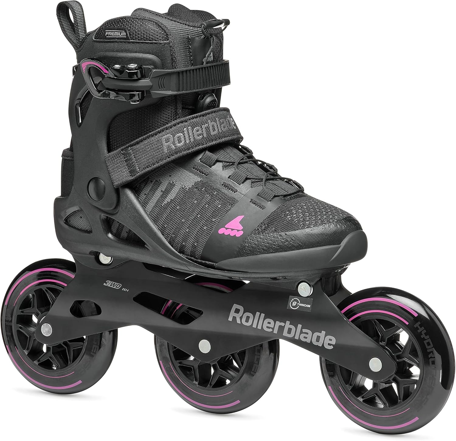 Rollerblade Macroblade 110 3WD Womens Adult Fitness Inline Skate, Black and Orchid, Performance Inline Skates