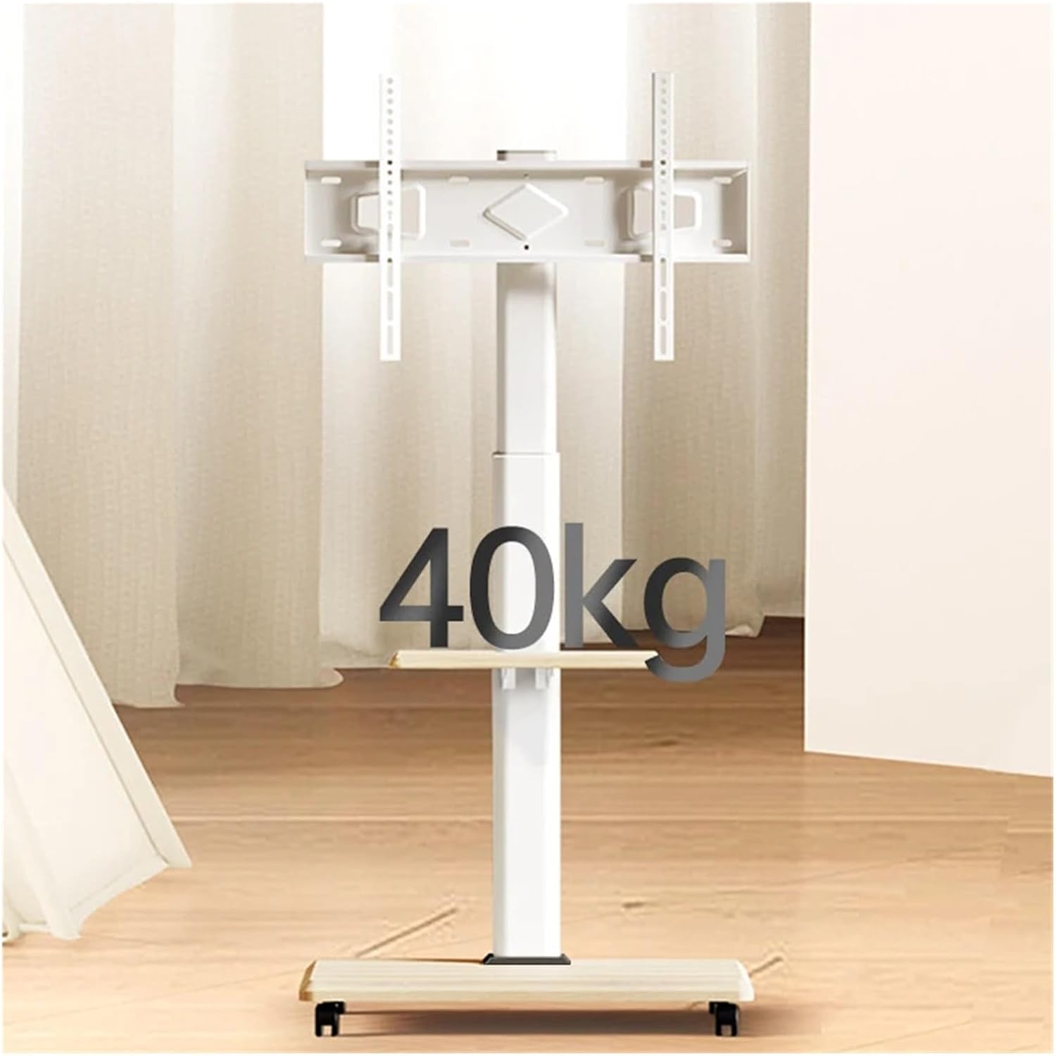 Adjustable Floor Standing TV Stand Removable with Art Stand for 32 55 65 75 Inch TV(Black)