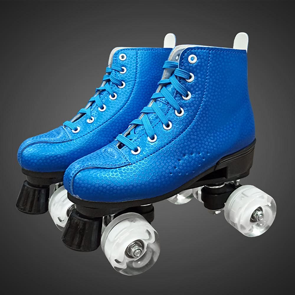 Quad Roller Skate Adult Double-Row Leather Skates Universal high top-Wheel Skates Adjustable Outdoor Freestyle Skates