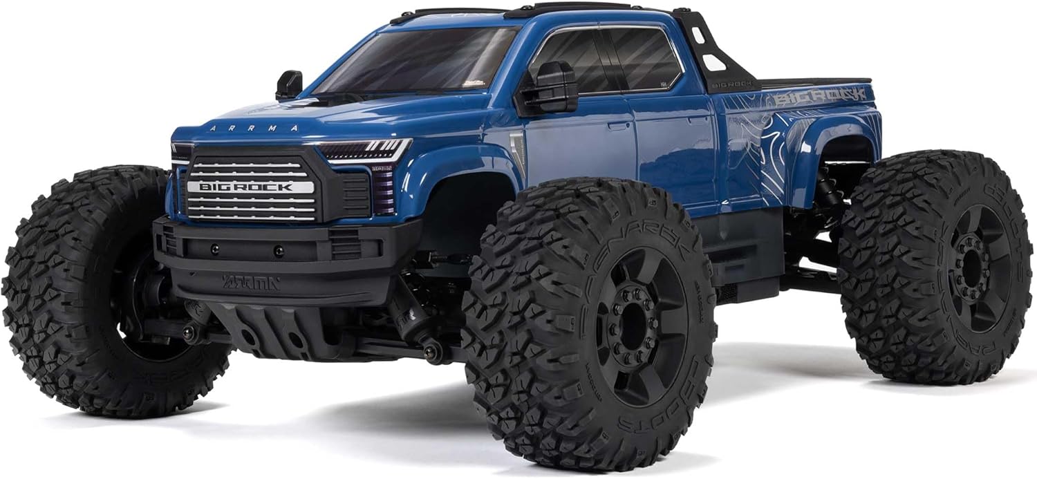 ARRMA RC Truck 1/10 Big Rock 4X4 223S BLX BRUSHLESS Street Truck RTR (Batteries and Charger Not Included) with DSC, (Blue), ARA4312V4T3