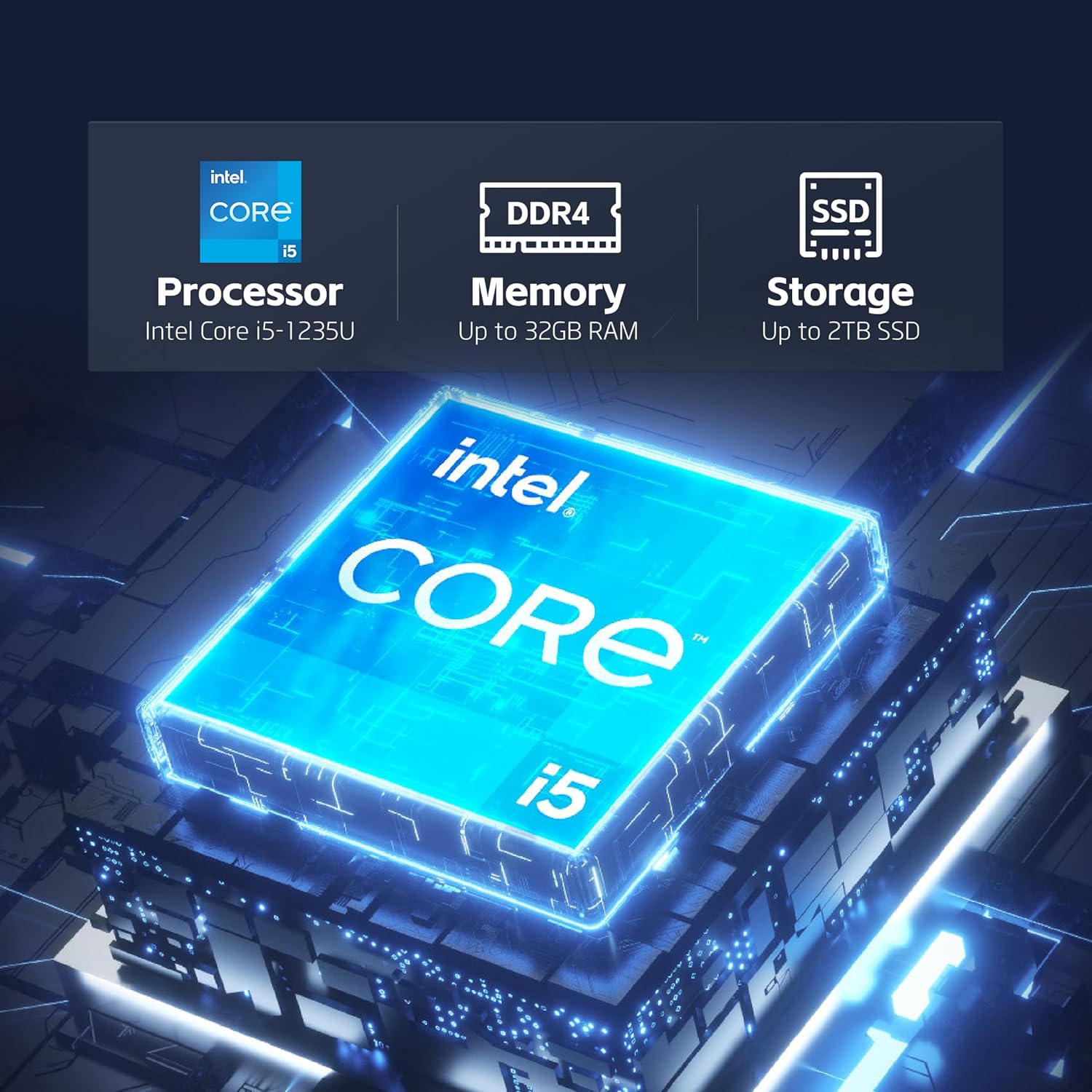 HP 15.6 inch Laptop, Intel i5 Processor Up to 4.4 GHz, 32GB RAM, 2TB SSD, HD Touch Screen, Intel Iris Xe Graphics, Windows 11 Home, Webcam, Wi-Fi, Bluetooth, Natural Silver, Alpacatec Accessories