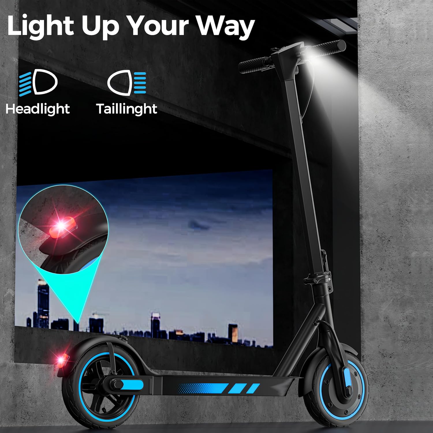 Electric Scooter Adults, 500W Motor E-Scooter, 25 MPH Top Speed and 22 Miles Range, Foldable Escooter with Dual Braking and App Control