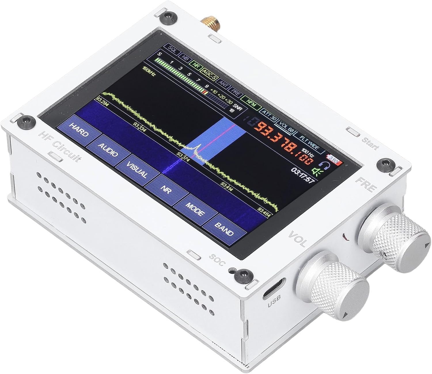 Compatible with DSP SDR Receiver, 3.5 Inch Touch Screen Shortwave Radio Receiver 50kHz to 2GHz with Heat Dissipation Hole