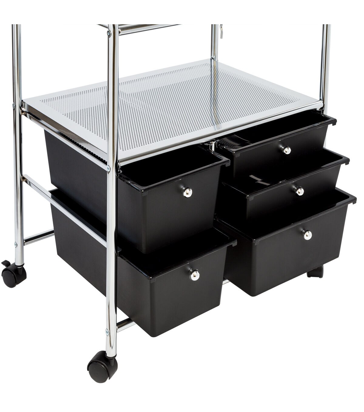 Honey Can Do 15 x 29 Silver Chrome & Black 5 Drawer Rolling File Cart