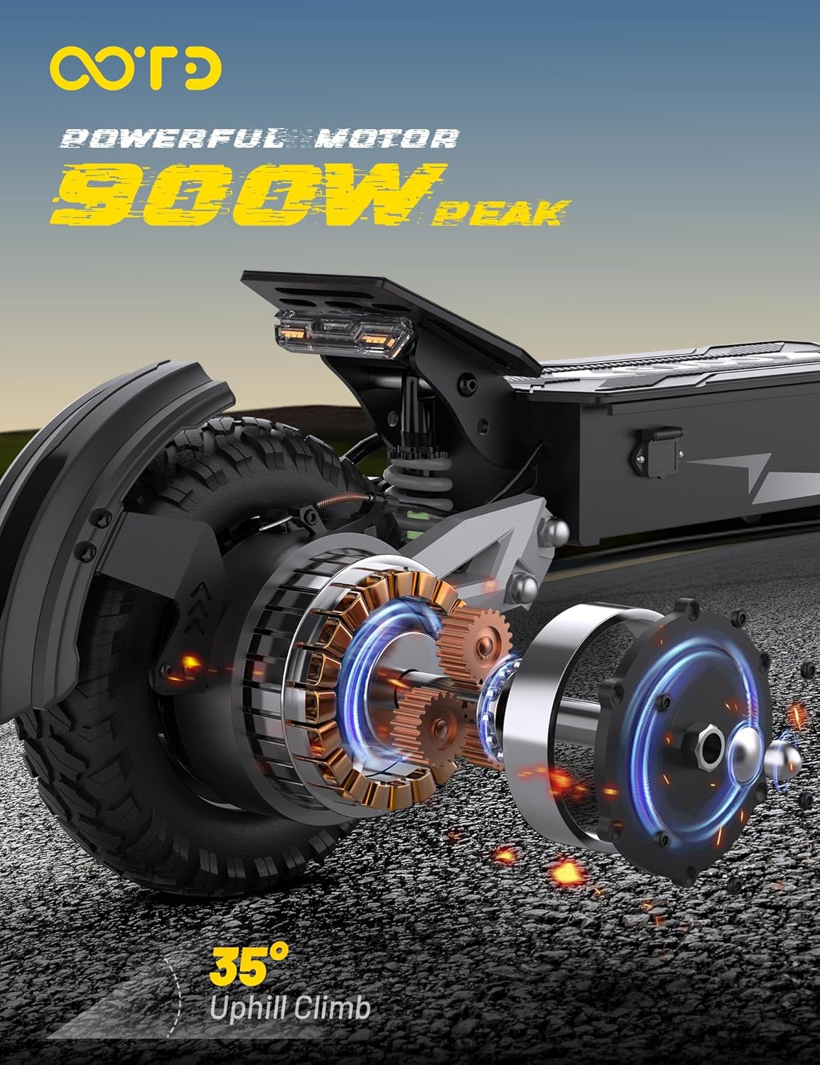 T10 Electric Scooter for Adults, 48V 18AH Battery Up to 37 Miles Long Range & 900W Motor, 31 MPH Max Speed, 11 Inch All-Terrain Tires Folding Commuter E Scooter with Dual Suspension & HD LCD Display