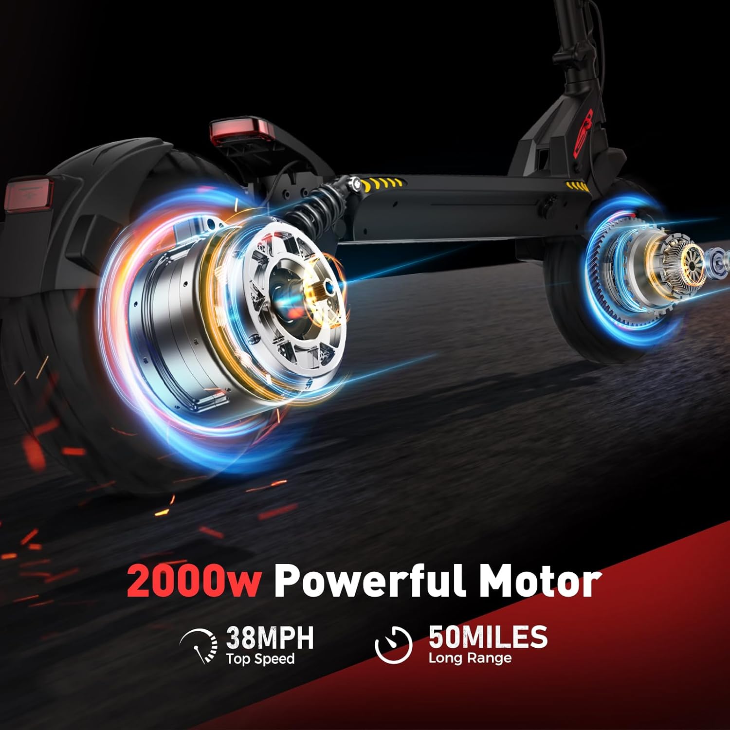 iScooter Electric Scooter Adults, 2000W/1000W Motor Up to 38/28 MPH Top Speed Escooter, 10/11