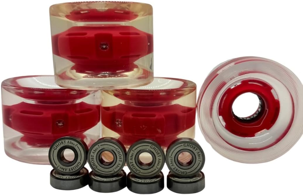 GHOST BOARDS Clear Longboard Skateboard - Transparent Acrylic Long Boards with Light-Up LED Wheels for Smooth Rides - Ride The Streets in Style with Longboard Built for Beginners & Pros Alike