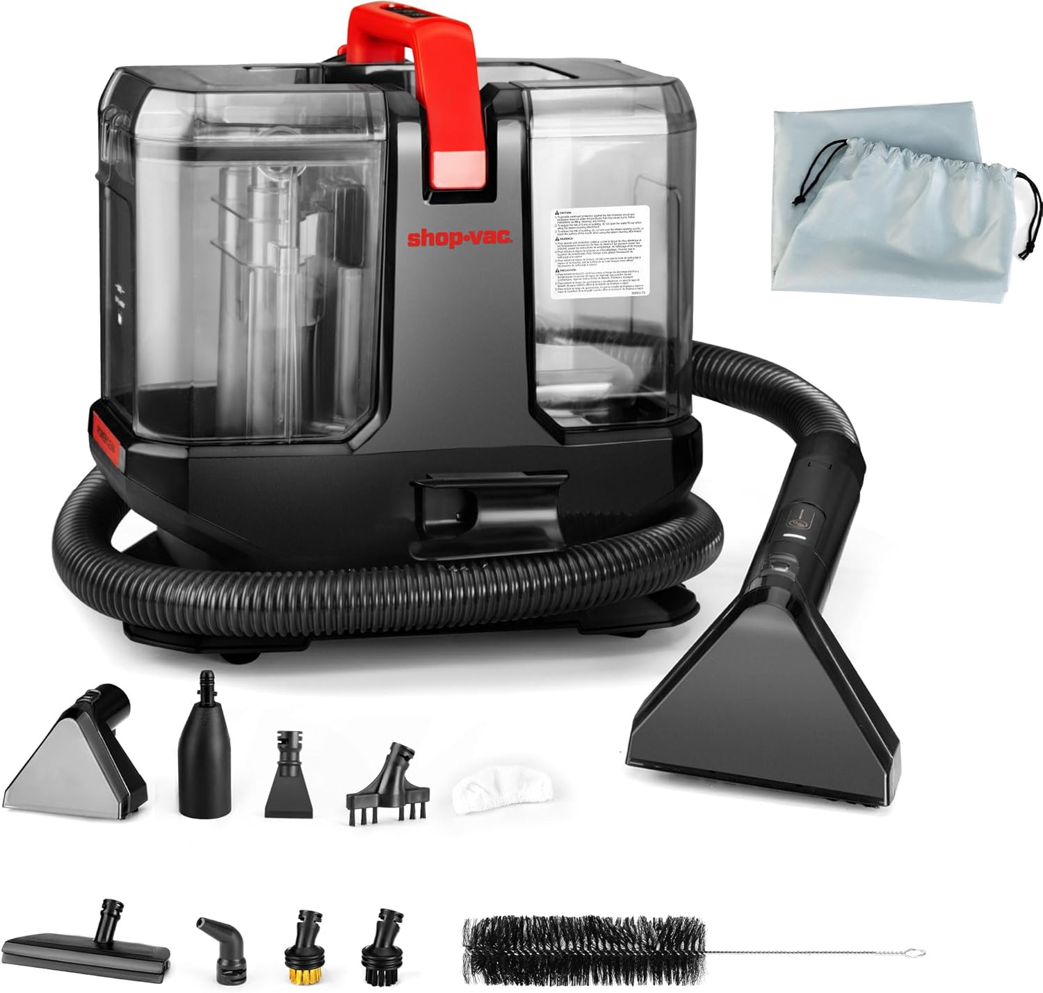 Shop-Vac Portable Carpet Cleaner Machine with 212℉ Steam & Heating System, 4 Cleaning Modes Upholstery Cleaner with Versatile Tools for Car, Rug, Couch, Bathroom, Kitchen Messes, 5430270