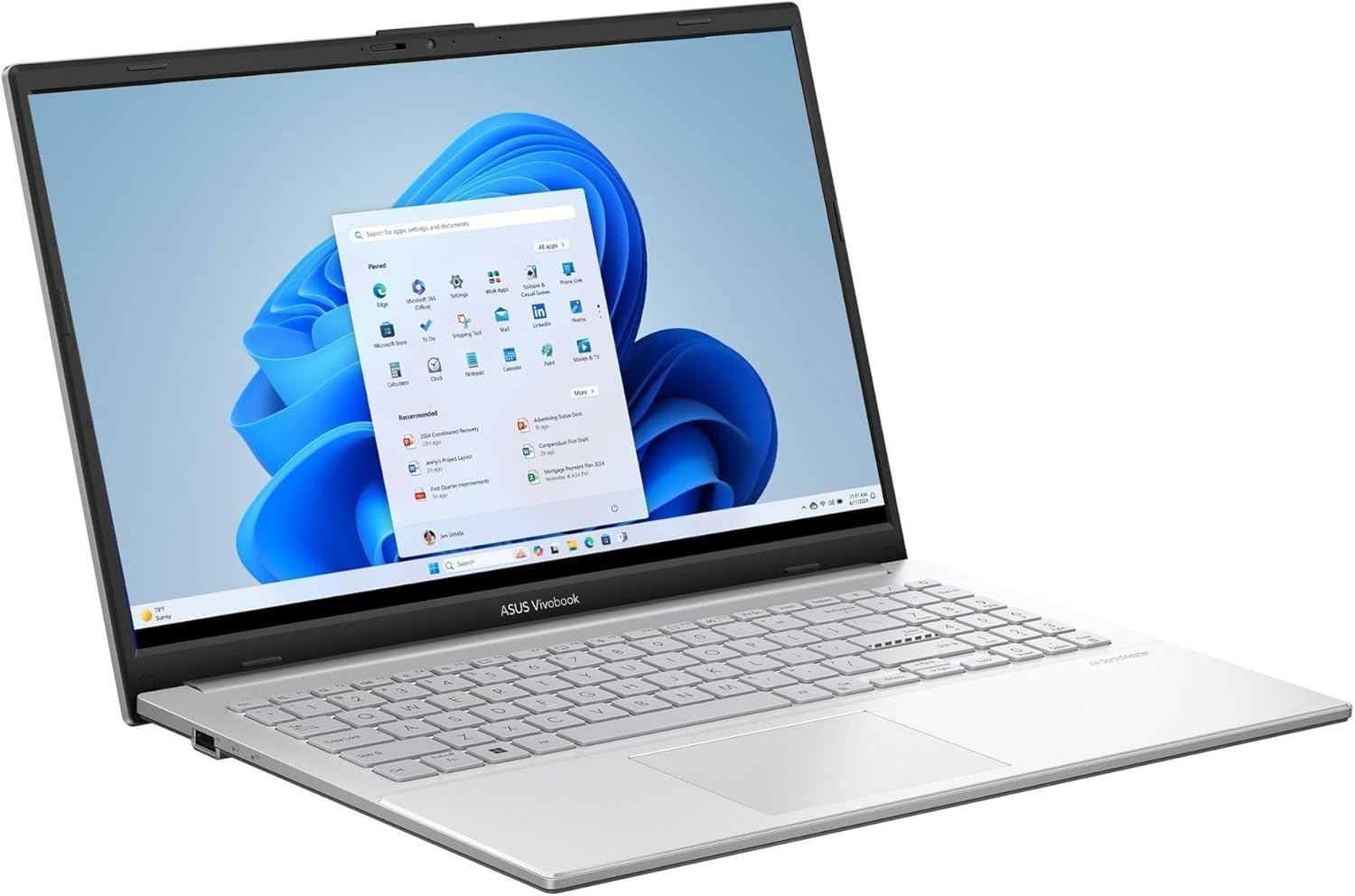 ASUS Vivobook 15.6 inch FHD Laptop, AMD Ryzen 5 7520U Processor, AMD Radeon Graphics, 16GB RAM DDR5, 1TB SSD, Windows 11 Home, Cool Silver with HEX Accessories