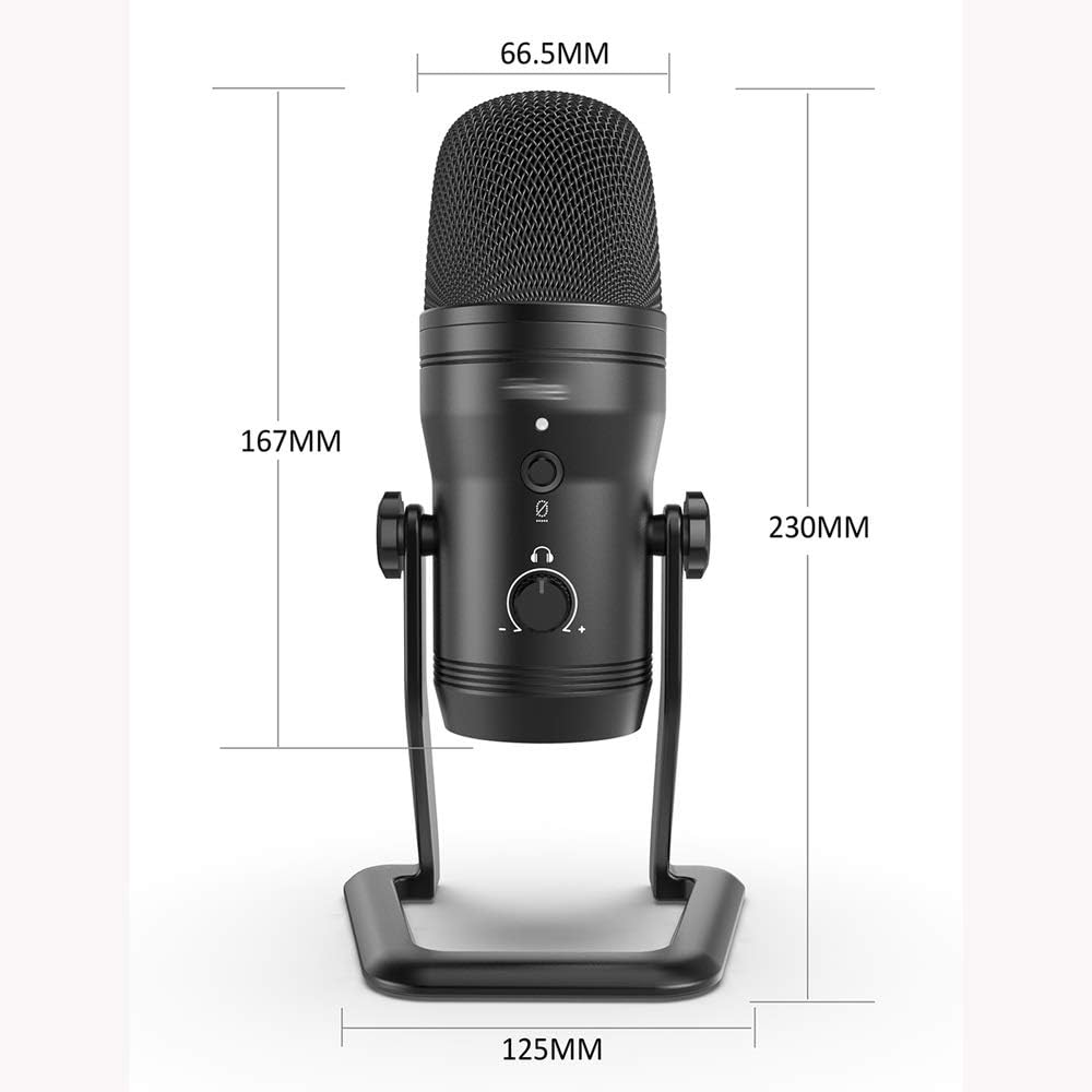 USB Recording Microphone Computer Podcast Mic for Four Pickup Patterns for Vocals,Gaming,Zoom-Class