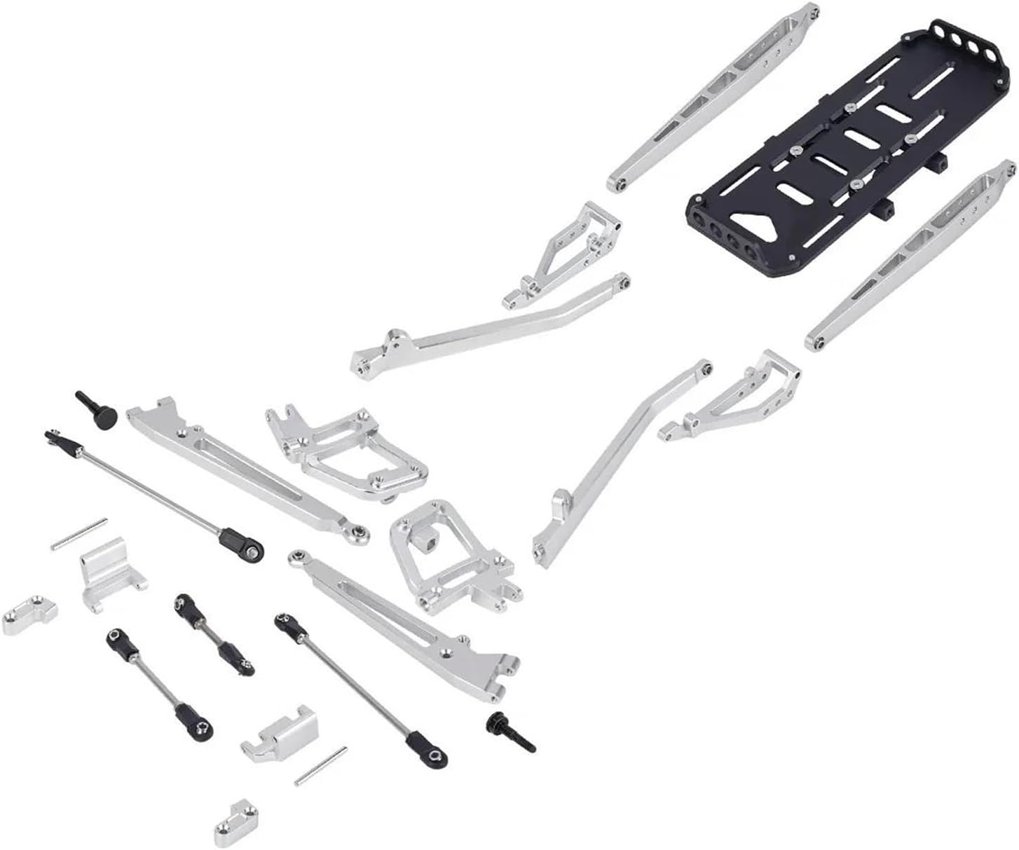RC Spare Part for Axial for SCX10 I II 90046 90047 Aluminum Twin I-Beam 2WD Pre-Runner Suspension Conversion Kit 1/10 RC Crawler Axle Upgrade Parts(Silver)
