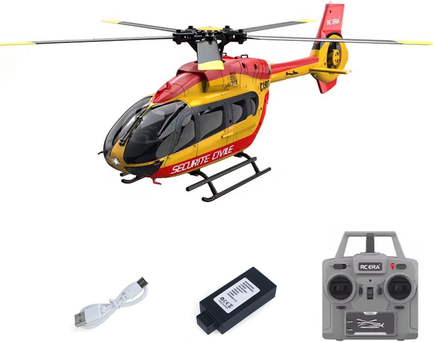 TOUCAN RC HOBBY 1/30 RC ERA 6CH Radio Controlled Helicopter C190 Dual Brushless Motors RTF Model Aircraft H145 Aileronless Ducted Tail Rotor for Adult