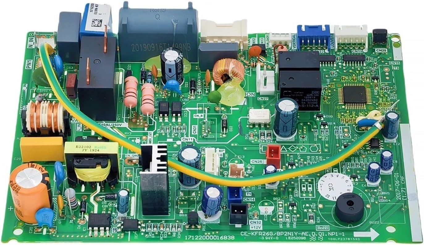 Air Conditioner Motherboard Control Board Computer Board, Compatible for Midea CE-KFR26G/BP2N1Y-AE. D01. NP-1 Circuit PCB 17122000016838, Air Conditioner Accessories