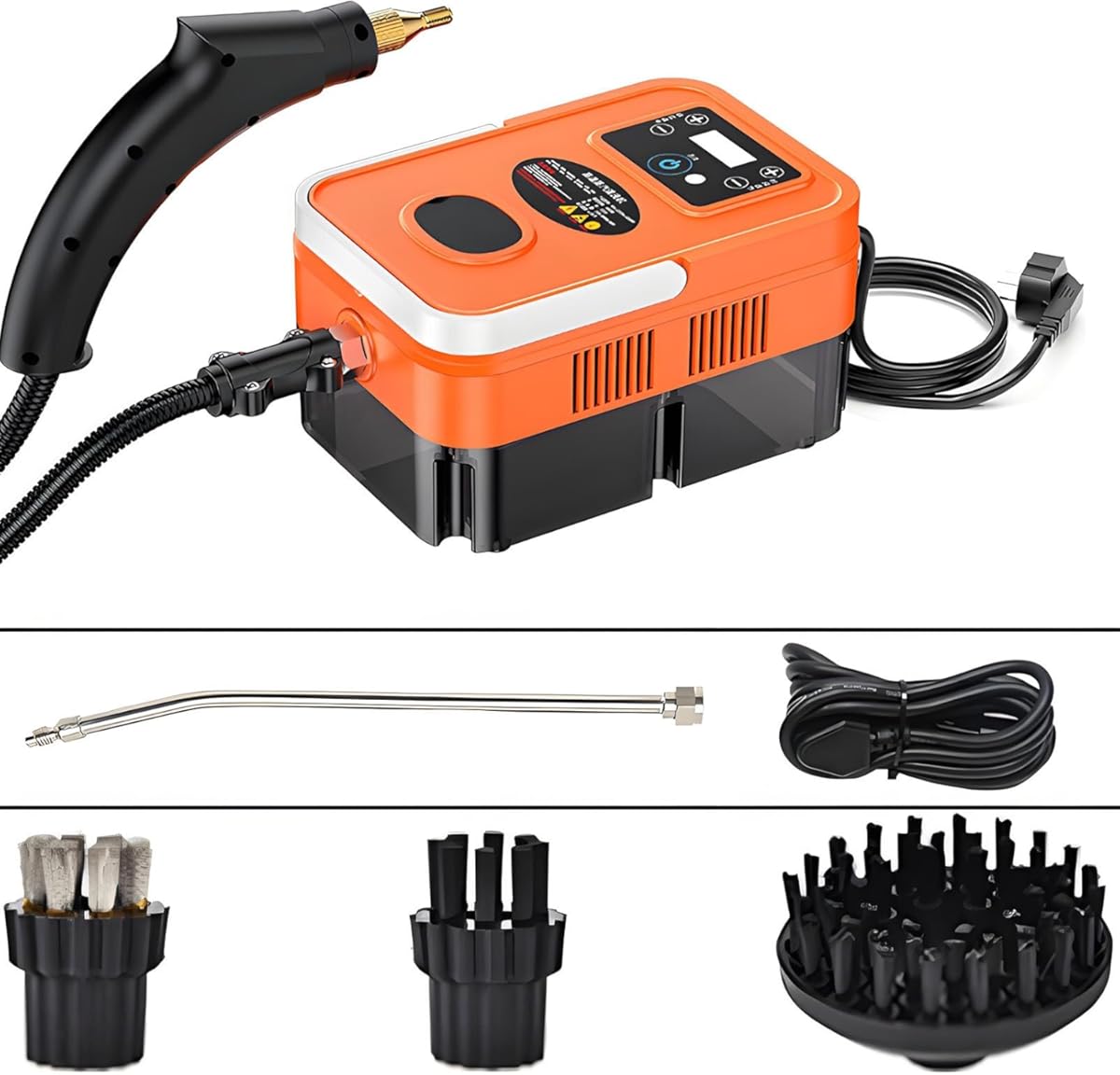 Handheld Steam Cleaner, Steam Cleaners Mop, Natural Steam Cleaner, Handheld Power Steam Cleaner for Home, Steam Cleaner, Touch Screen + 6 Adjustable Steam Levels for Bed Car Kitchen Bathroom(Orange)
