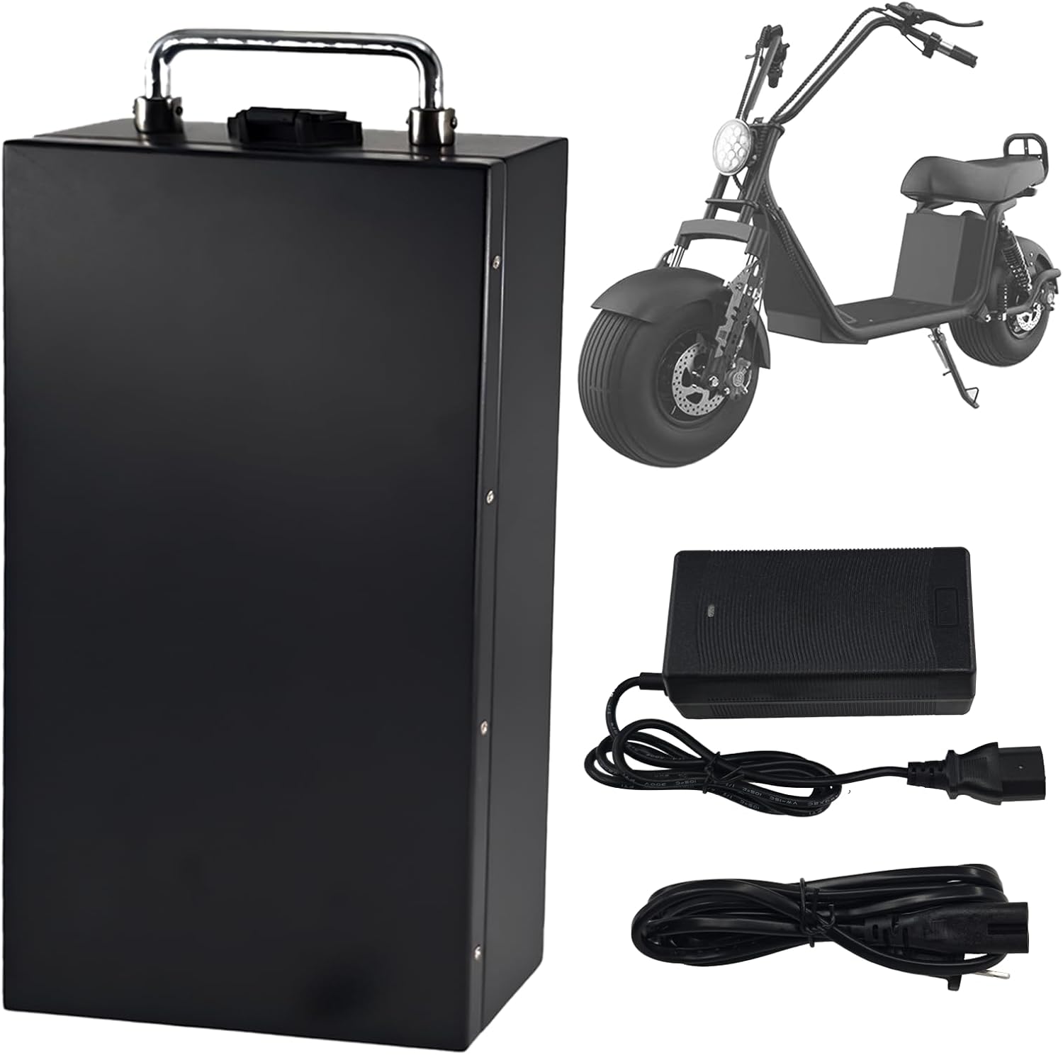 60V 20Ah Motorcycle Battery 60V Ebike Battery Lithium-ion Batteries with BMS & Charger for 100W-1000W Fat Tire Electric Scooter, Bicycle, Motorcycle