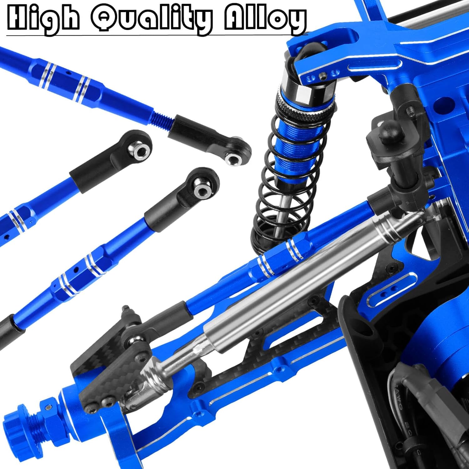 Upgrade Parts for 1/10 Kraton Outcast 4X4 4S V2 BLX,RC Shocks&Arms&Caster Blocks hubs&25T Servo Saver&Steering Bellcranks&CVD&57T Spur Gear &Gearbox&Center Driveshafts&Links,Blue