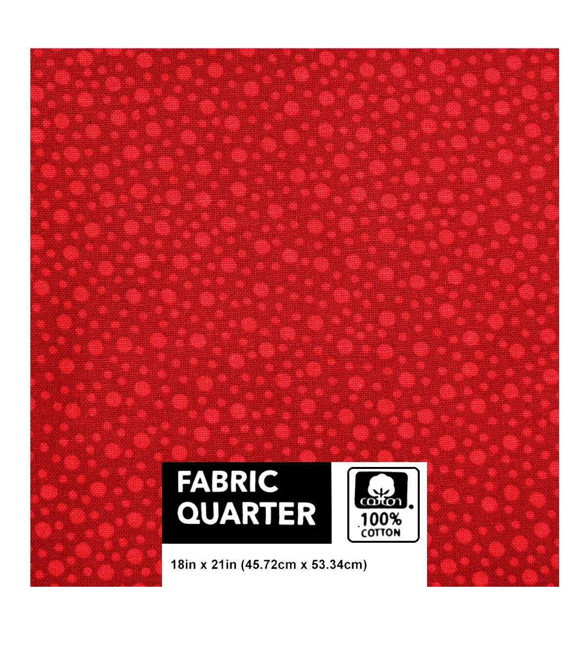 18 x 21 Red Tonal Dots Cotton Fabric Quarter 1pc by Keepsake Calico