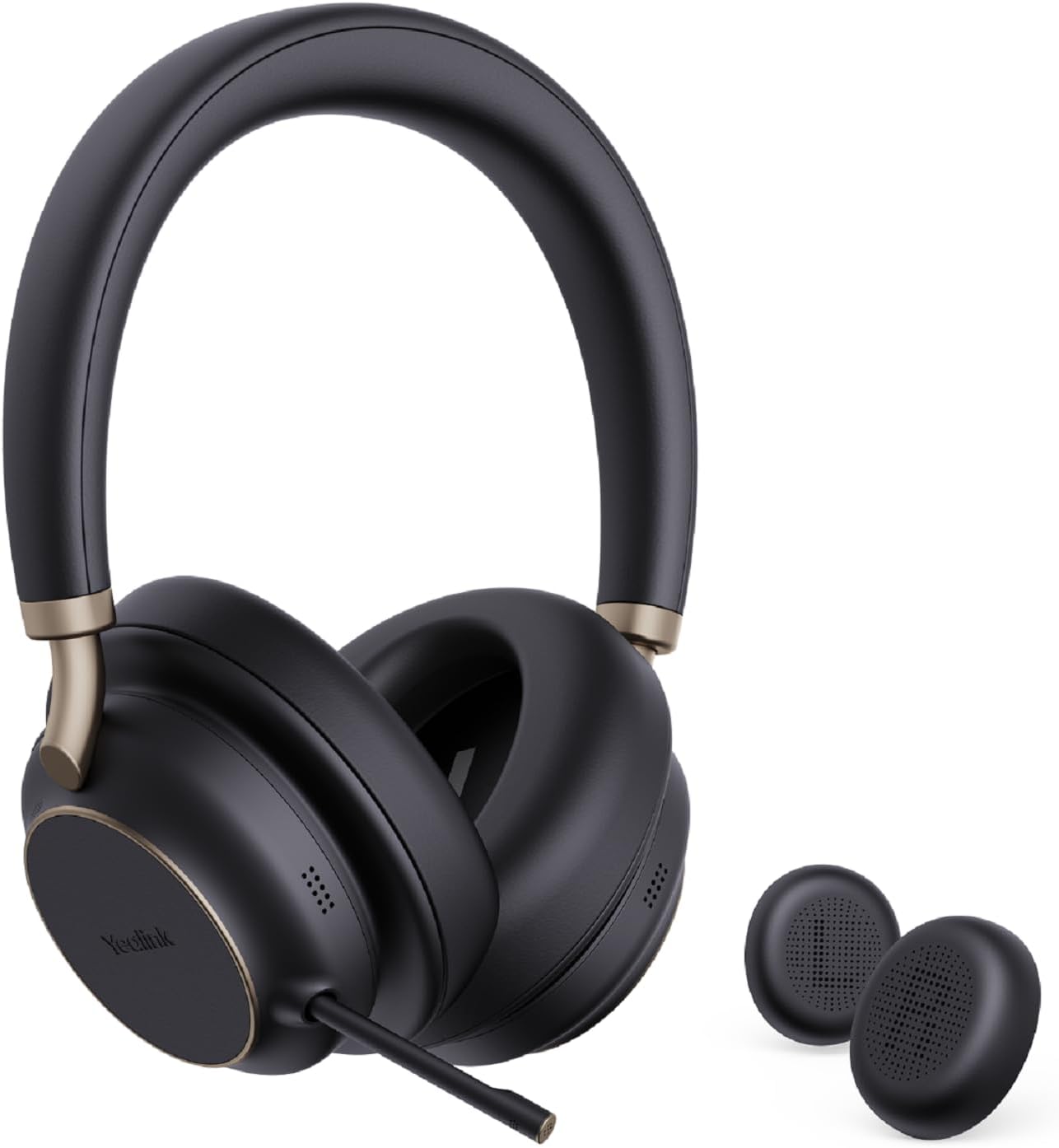 Yealink BH76 Plus Bluetooth Headset, Wireless Headset with Microphone for PC,Active Noise Cancelling, Retractable Hidden Mic Arm, Compatible with PC Mac, Works with Teams (Certified), USB-C/A