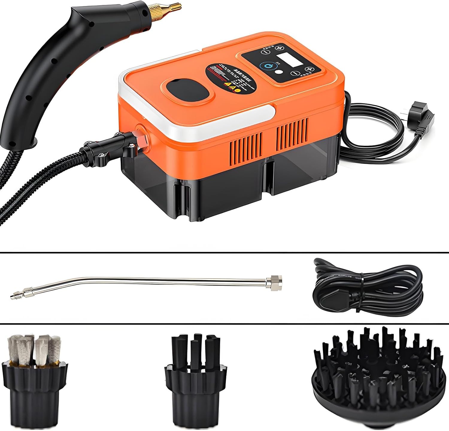Handheld Steam Cleaner, Steam Cleaners Mop, Natural Steam Cleaner, Handheld Power Steam Cleaner for Home, Steam Cleaner, Touch Screen + 6 Adjustable Steam Levels for Bed Car Kitchen Bathroom(Orange)