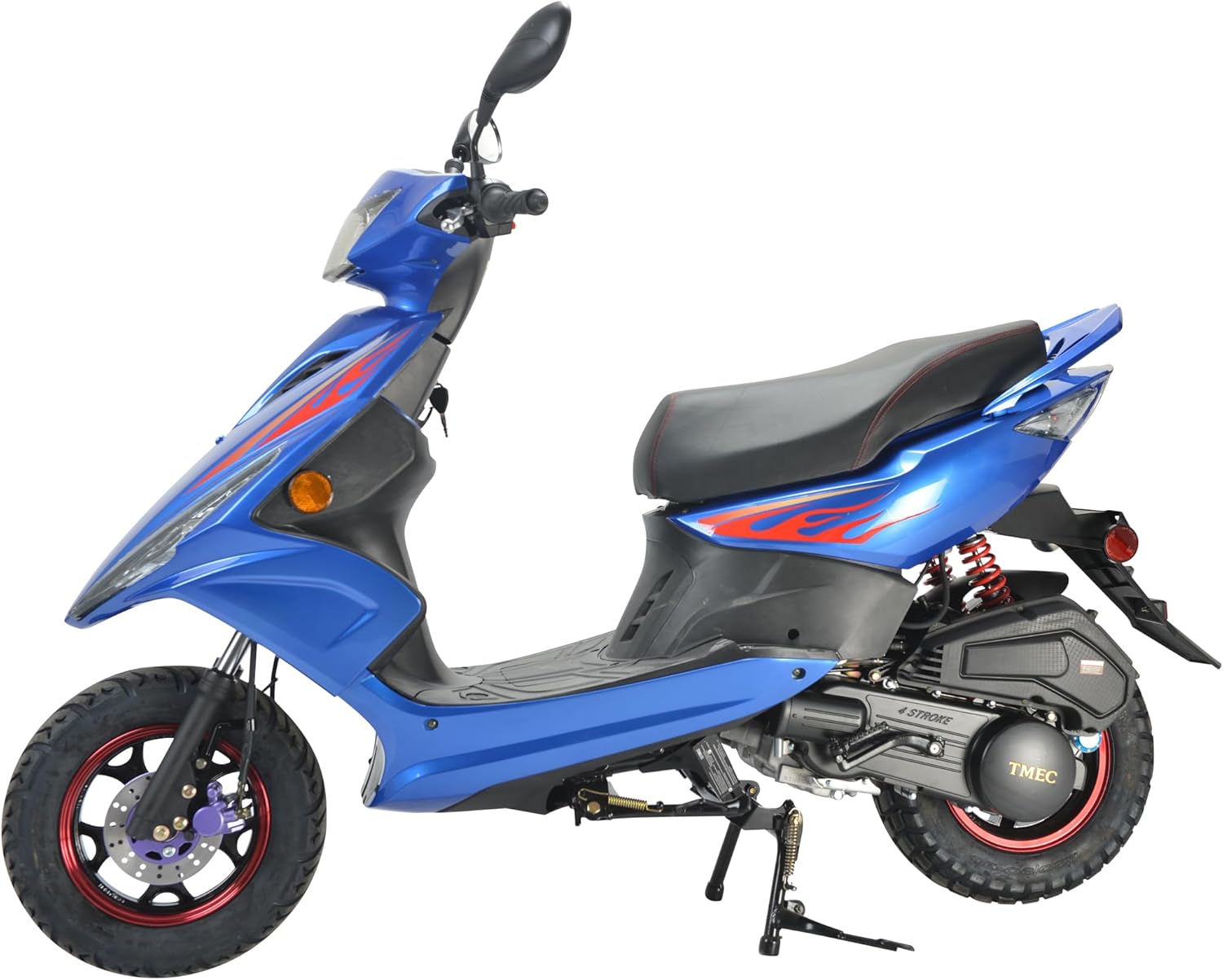 HHH Wave 150cc Fully Automatic Gas 150cc Scooter Moped for Youth and Adult 150 cc Adult Bike Street Scooter with 10 inches Aluminum Wheels (Blue Color)