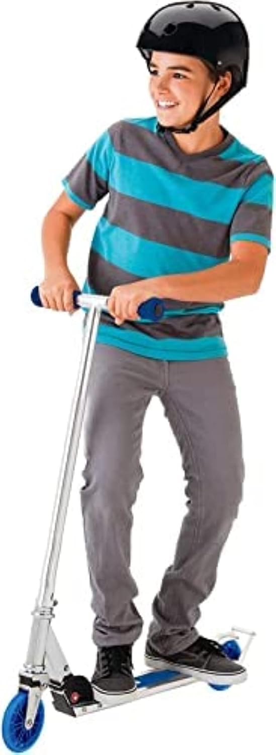 Foldable Kick Scooter for Kids Larger Wheels Front Suspension Wheelie Bar Lightweight and Adjustable Handlebars