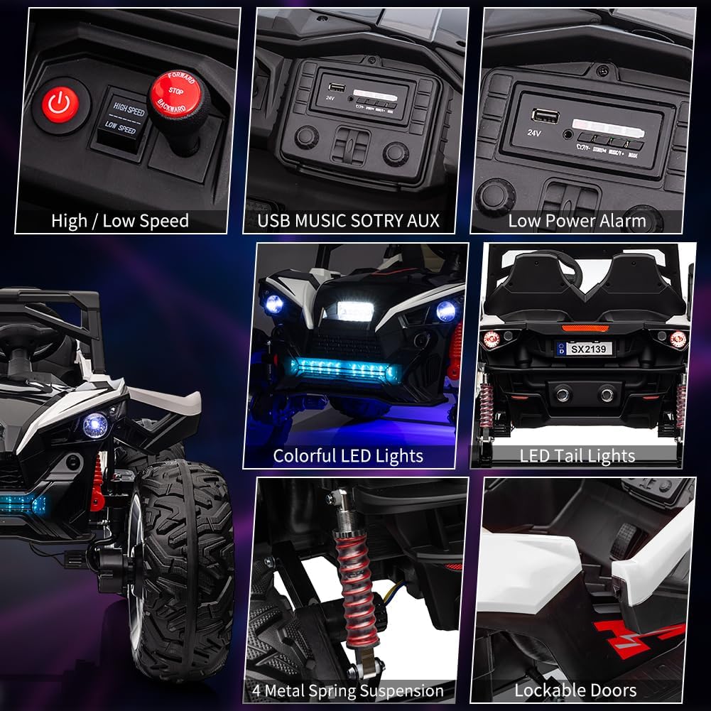 24V 10Ah 2 Seaters Ride on UTV with Remote Control, 17