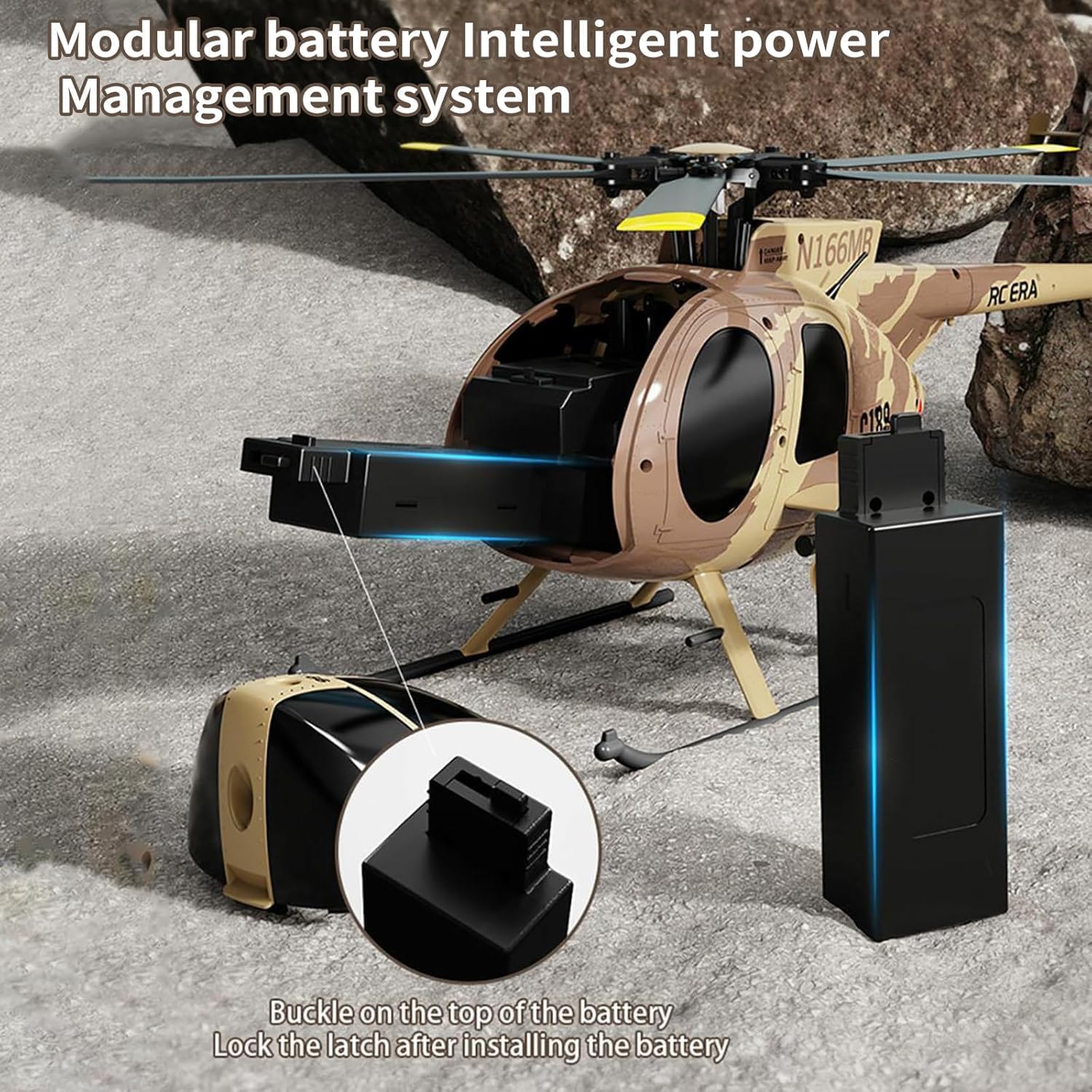 C189 MD500 Remote Control Helicopter for Adults, 1:28 Scale 4CH Single-Rotor RC Aircraft with Brushless Motor, 6-Axis Gyro, and Optical Flow Localization, 2.4GHz RTF