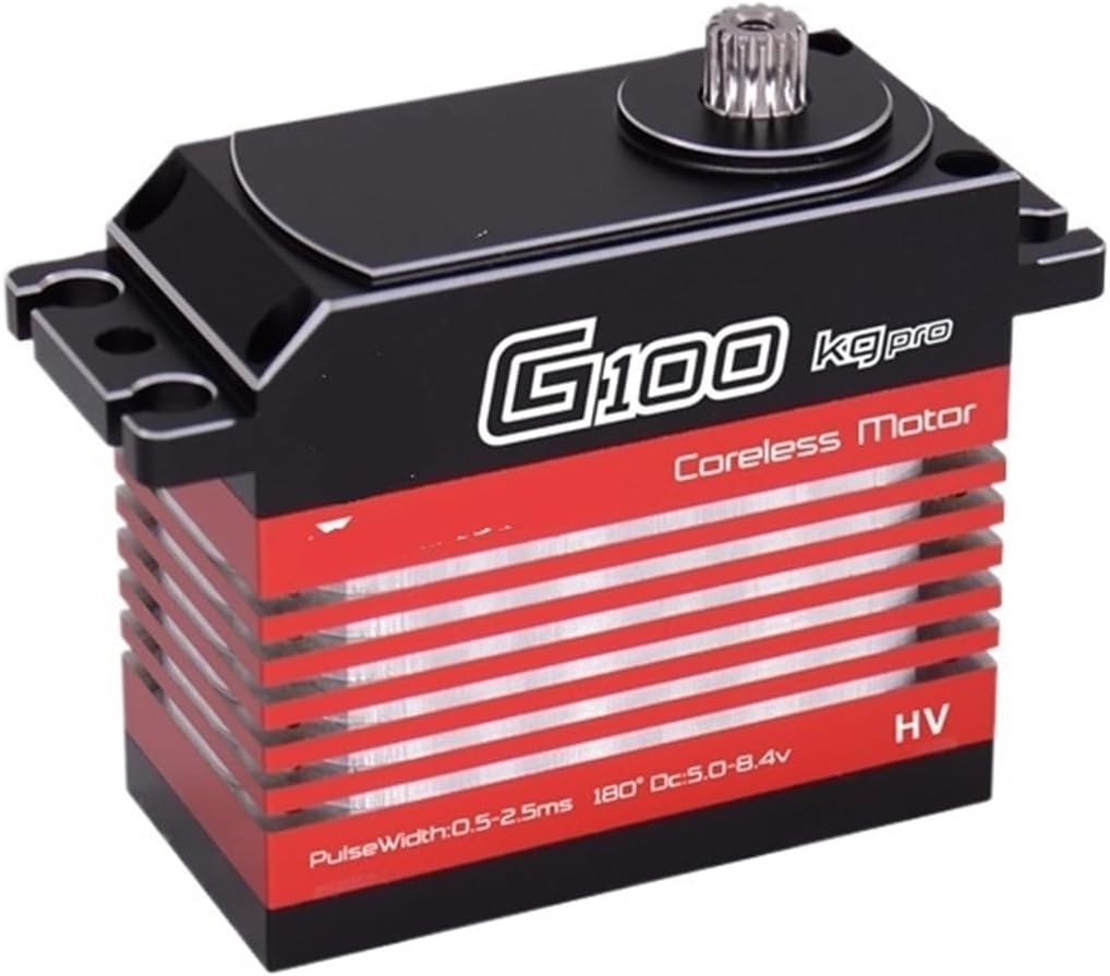 100KG high Torque high Pressure CNC Aluminum Shell Metal Gear Hollow Cup Waterproof 1/6 Scale Giant servo Suitable for Large Models